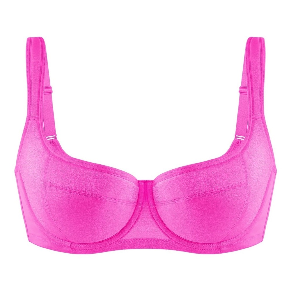 HSIA Starry Night plus size lightly padded pink Barbie Balconette bra - Picture 3 of 8